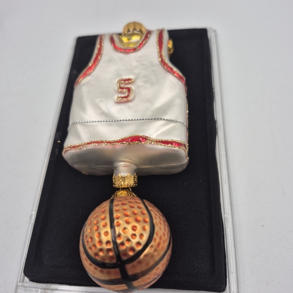 Vintage  Glass Basketball Jersey Ornament Number 5 - Picture 3 of 3